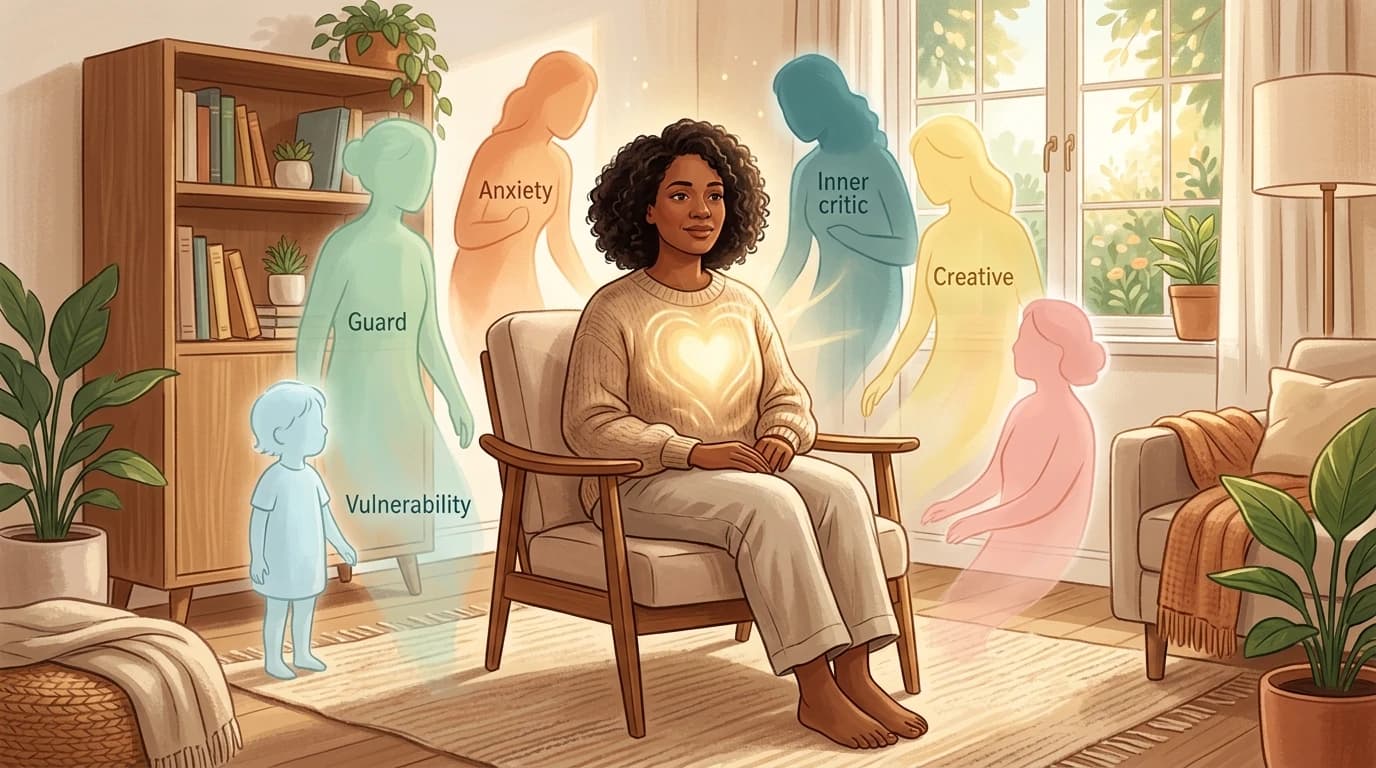 A visual metaphor for Self-led healing in Internal Family Systems therapy.
