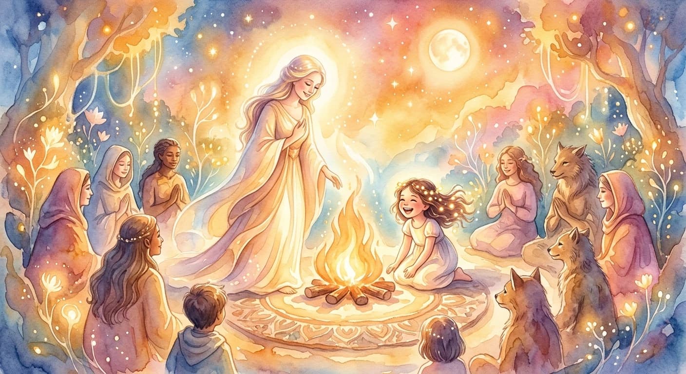 A symbolic transformation as the queen softens into freer, more natural joy.