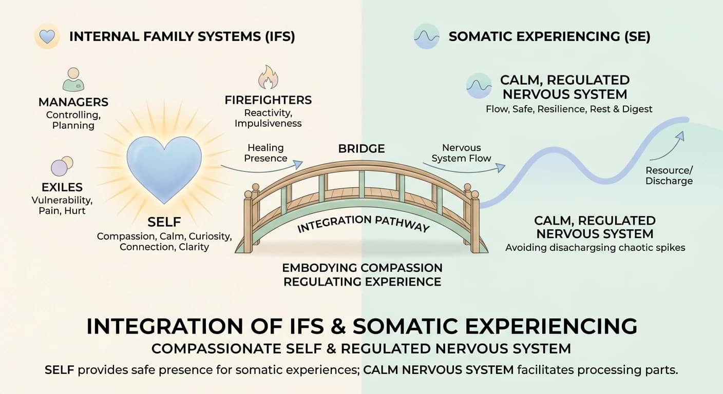 Integrating IFS Parts work with Somatic Experiencing nervous system regulation.