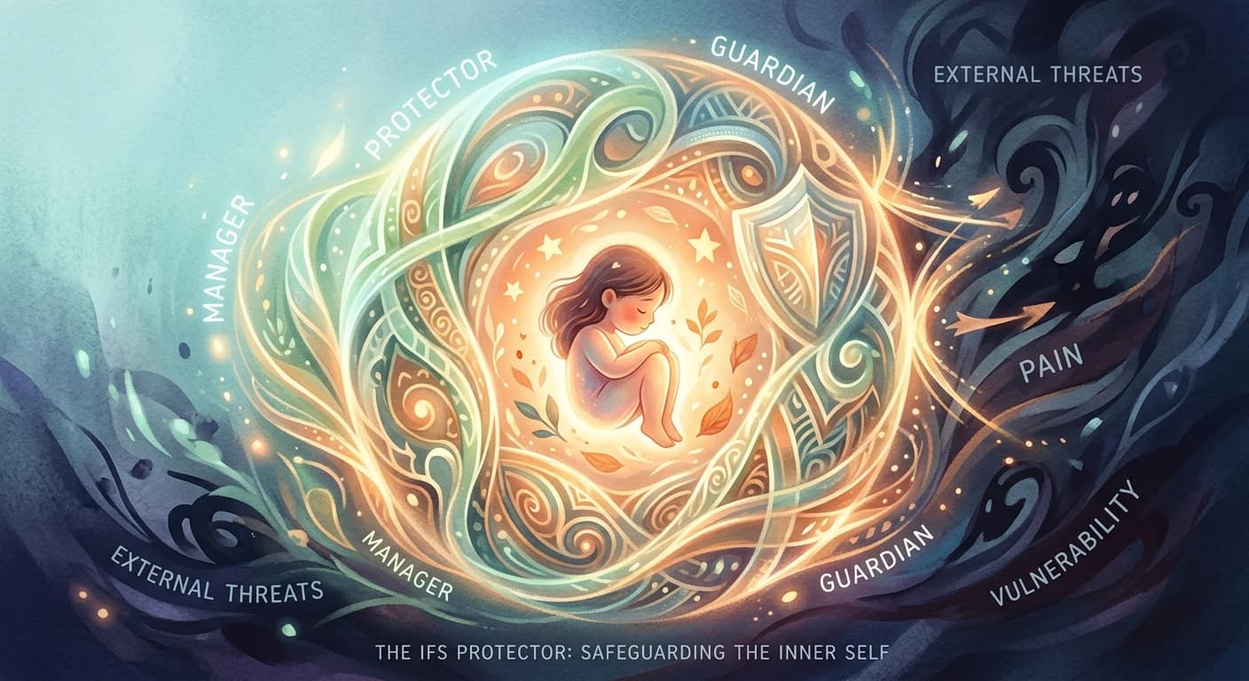 Protector parts often use habits as a shield to protect vulnerable Exiles.