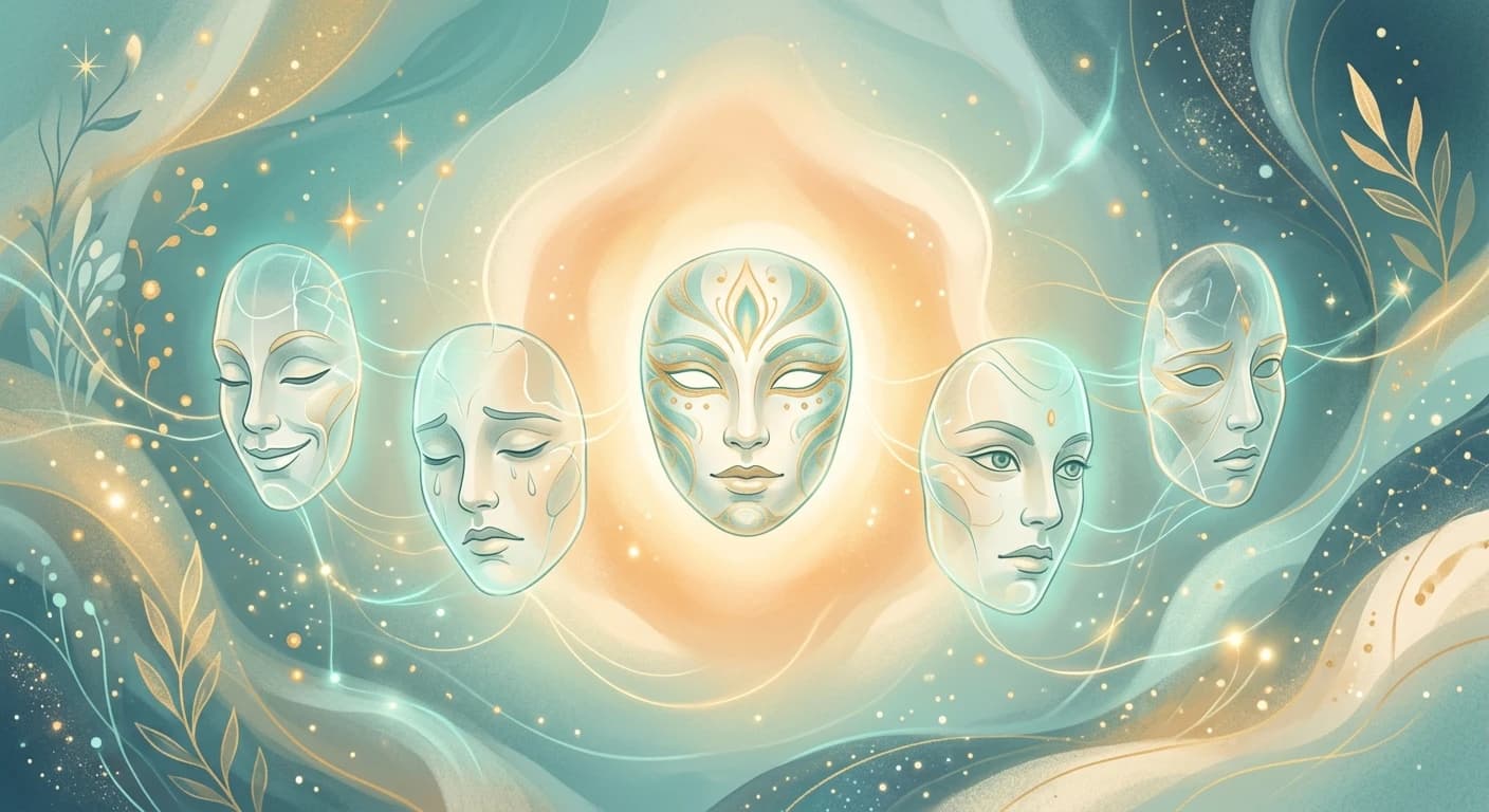 A calm inner leader gently noticing Self-like parts.