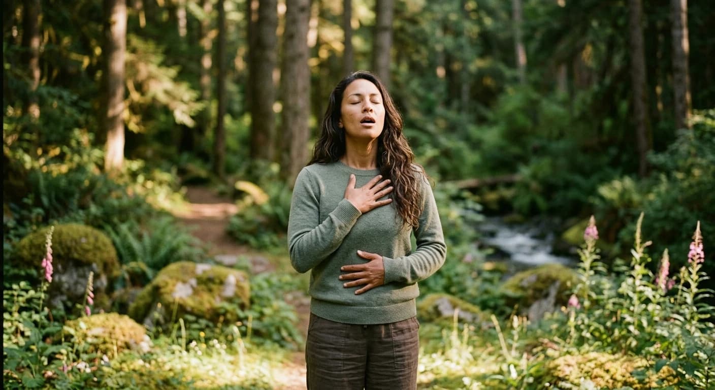 Pausing and breathing to access Self energy.